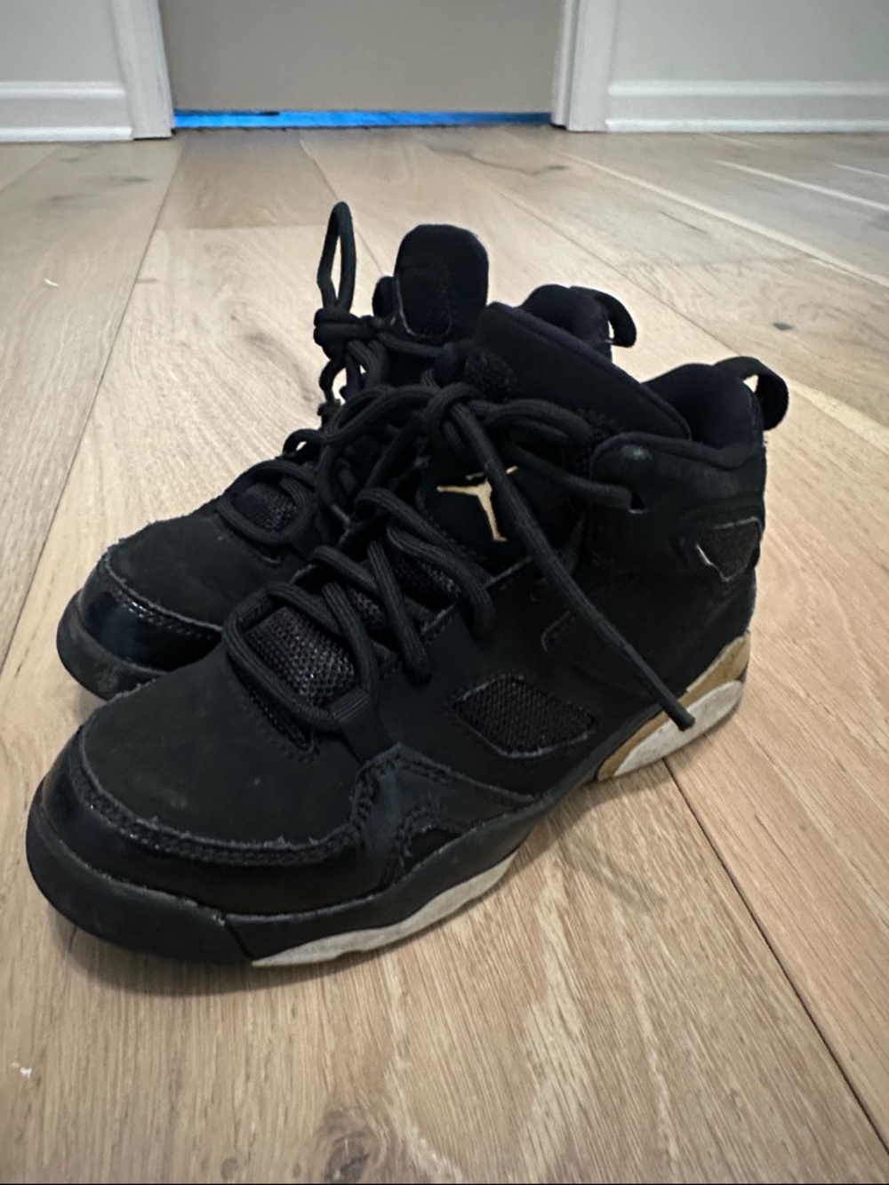 Nike Kids Black and Gold High-Top Sneakers